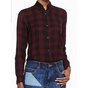 ISABEL MARANT E’TOILE IPA cotton plaid button down shirt 38